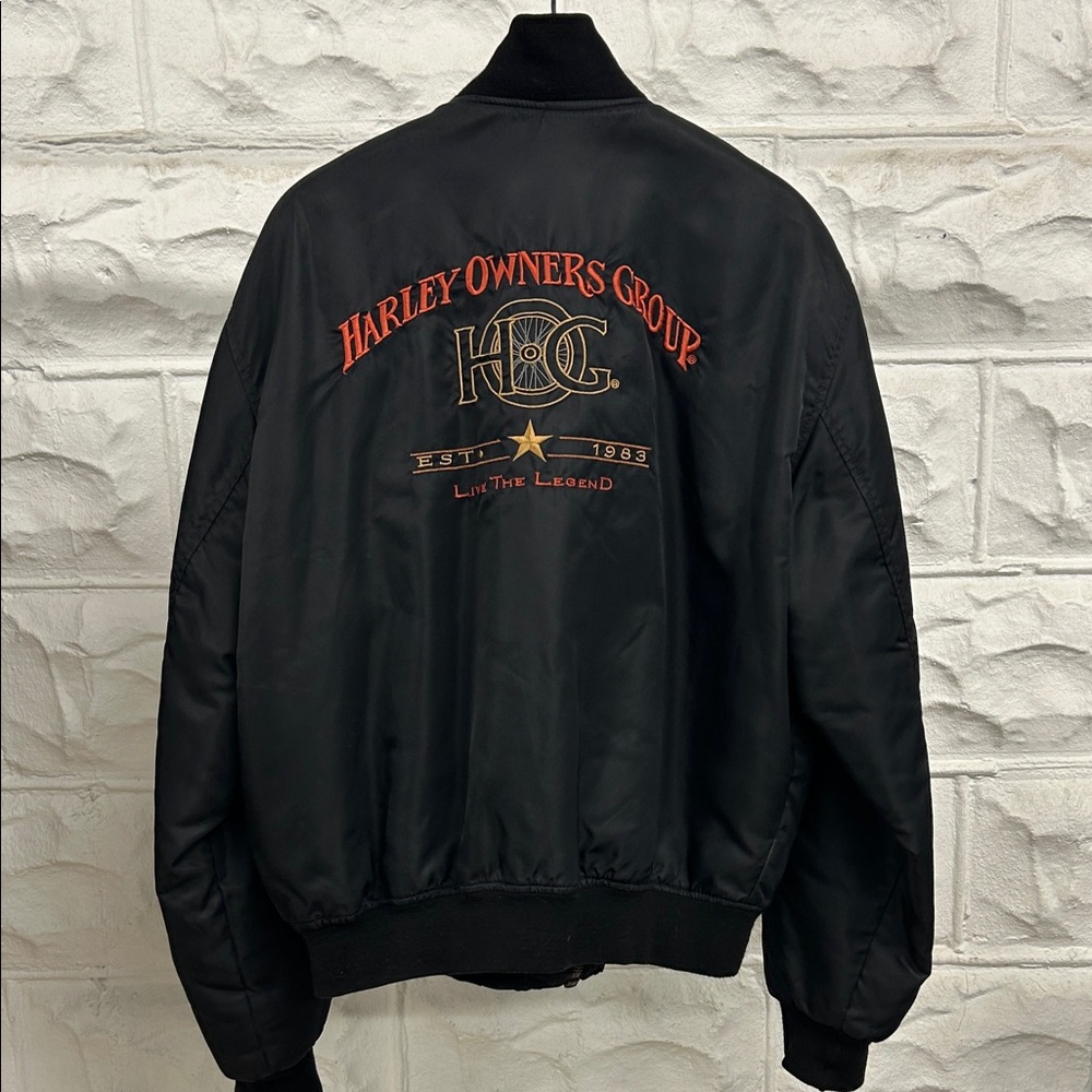 Vintage Harley-Davidson Harley Owners Group nylon bomber jacket